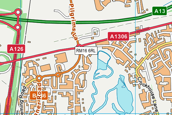 RM16 6RL map - OS VectorMap District (Ordnance Survey)