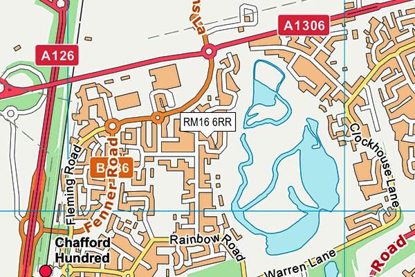 RM16 6RR map - OS VectorMap District (Ordnance Survey)