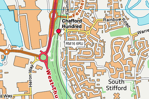 RM16 6RU map - OS VectorMap District (Ordnance Survey)