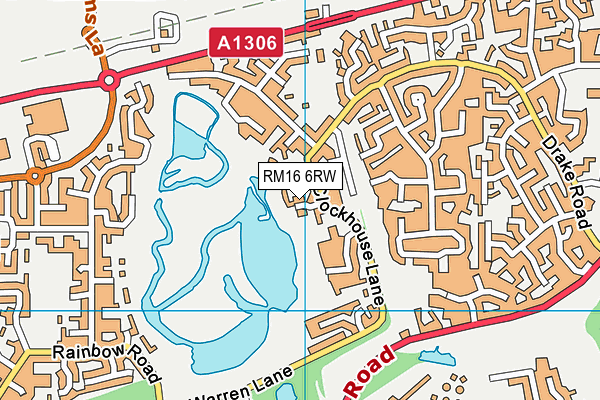 RM16 6RW map - OS VectorMap District (Ordnance Survey)