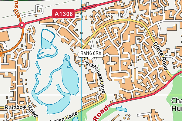 RM16 6RX map - OS VectorMap District (Ordnance Survey)