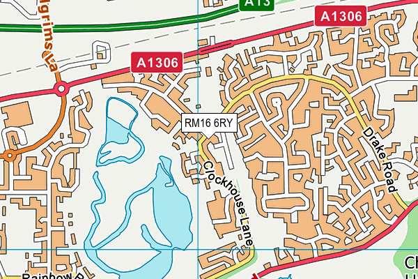 RM16 6RY map - OS VectorMap District (Ordnance Survey)