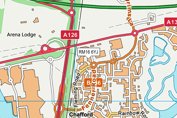 Bannatyne Health Club (Chafford Hundred) map (RM16 6YJ) - OS VectorMap District (Ordnance Survey)