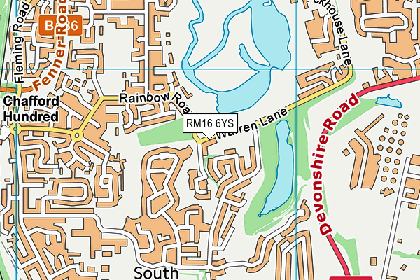 RM16 6YS map - OS VectorMap District (Ordnance Survey)