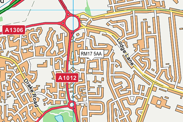 RM17 5AA map - OS VectorMap District (Ordnance Survey)