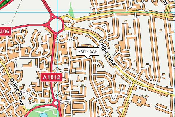 RM17 5AB map - OS VectorMap District (Ordnance Survey)