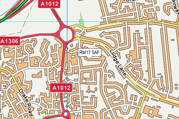 RM17 5AF map - OS VectorMap District (Ordnance Survey)