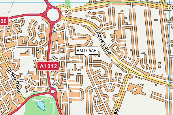 RM17 5AH map - OS VectorMap District (Ordnance Survey)