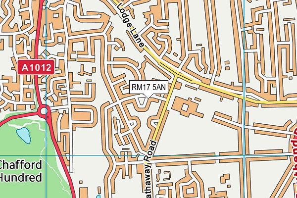 RM17 5AN map - OS VectorMap District (Ordnance Survey)