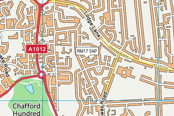 RM17 5AP map - OS VectorMap District (Ordnance Survey)