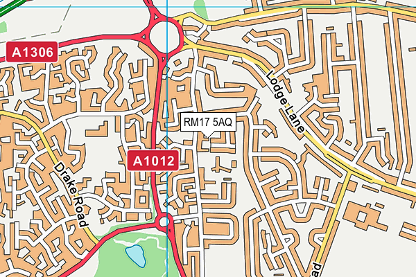 RM17 5AQ map - OS VectorMap District (Ordnance Survey)