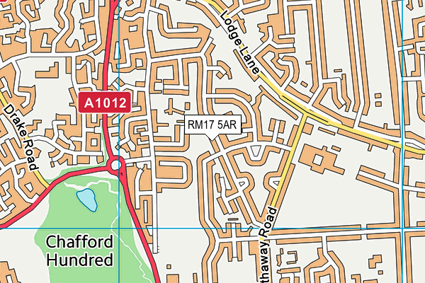 RM17 5AR map - OS VectorMap District (Ordnance Survey)