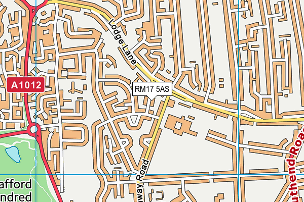 RM17 5AS map - OS VectorMap District (Ordnance Survey)
