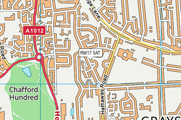 RM17 5AT map - OS VectorMap District (Ordnance Survey)