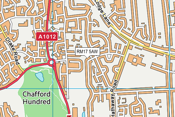 RM17 5AW map - OS VectorMap District (Ordnance Survey)