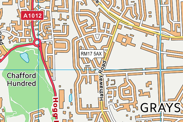 RM17 5AX map - OS VectorMap District (Ordnance Survey)