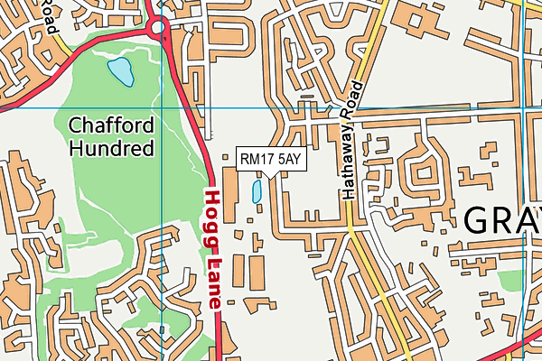 RM17 5AY map - OS VectorMap District (Ordnance Survey)