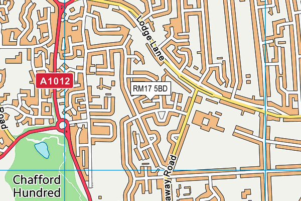 RM17 5BD map - OS VectorMap District (Ordnance Survey)