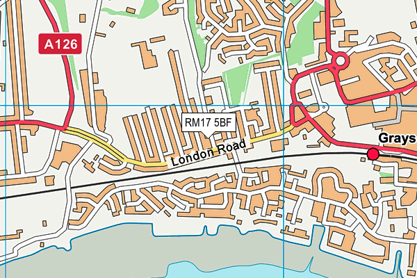 RM17 5BF map - OS VectorMap District (Ordnance Survey)