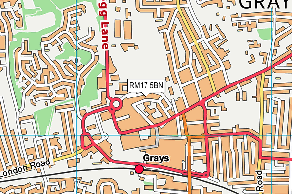RM17 5BN map - OS VectorMap District (Ordnance Survey)