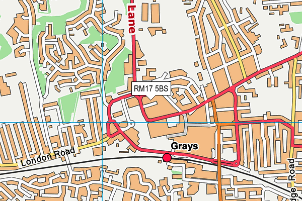 RM17 5BS map - OS VectorMap District (Ordnance Survey)