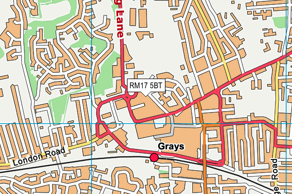 RM17 5BT map - OS VectorMap District (Ordnance Survey)