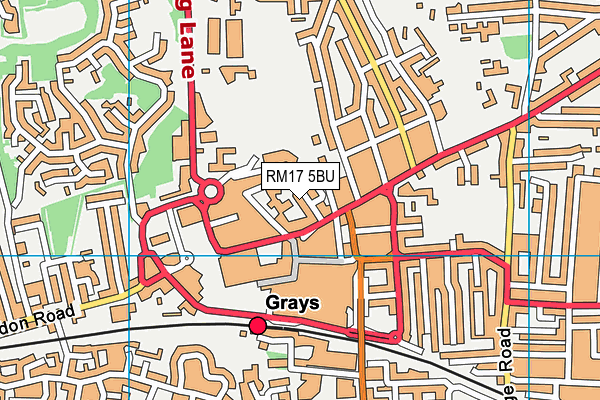 RM17 5BU map - OS VectorMap District (Ordnance Survey)