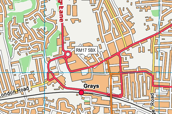 RM17 5BX map - OS VectorMap District (Ordnance Survey)