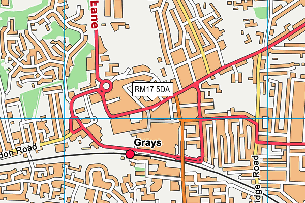 RM17 5DA map - OS VectorMap District (Ordnance Survey)