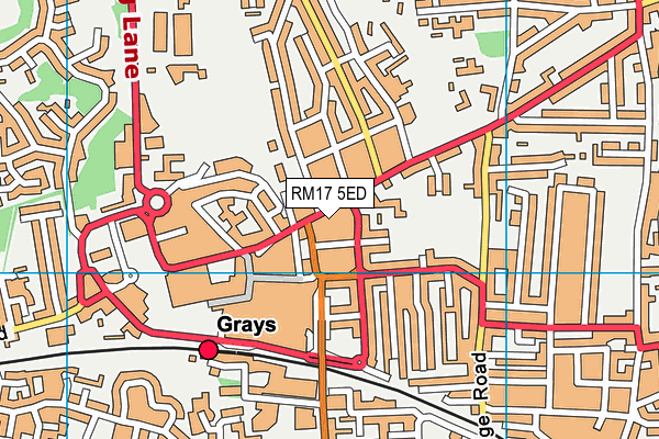 RM17 5ED map - OS VectorMap District (Ordnance Survey)