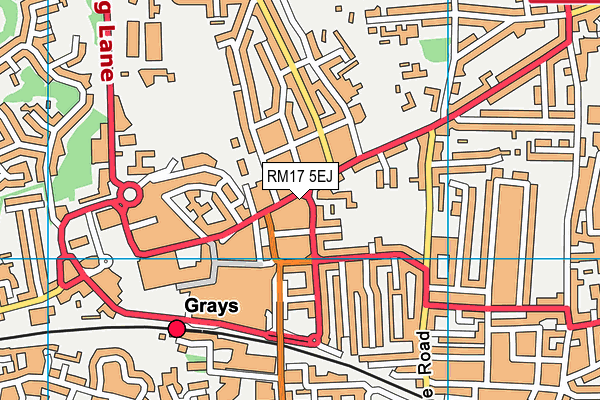 RM17 5EJ map - OS VectorMap District (Ordnance Survey)