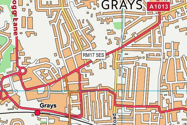 RM17 5ES map - OS VectorMap District (Ordnance Survey)