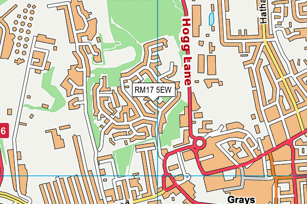 RM17 5EW map - OS VectorMap District (Ordnance Survey)