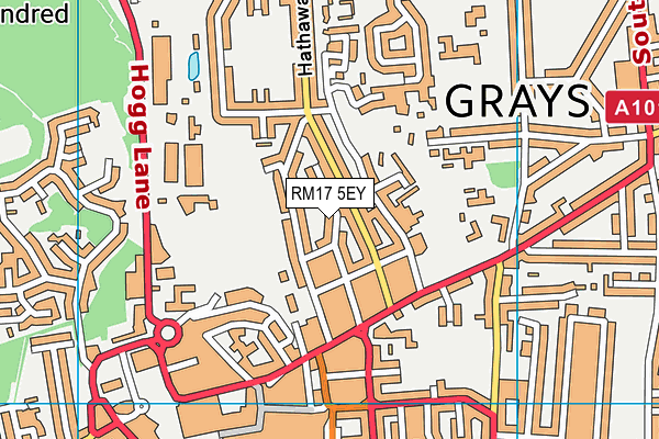 RM17 5EY map - OS VectorMap District (Ordnance Survey)