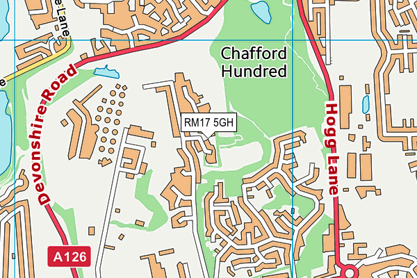 RM17 5GH map - OS VectorMap District (Ordnance Survey)