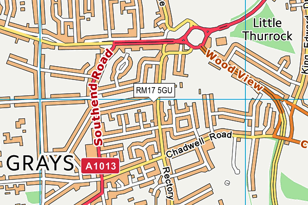 RM17 5GU map - OS VectorMap District (Ordnance Survey)