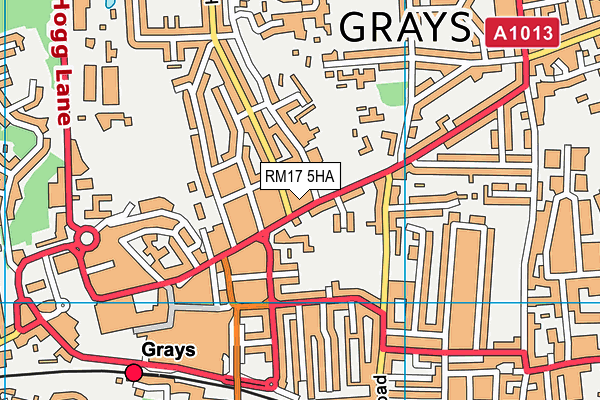 RM17 5HA map - OS VectorMap District (Ordnance Survey)