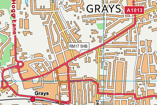 RM17 5HB map - OS VectorMap District (Ordnance Survey)