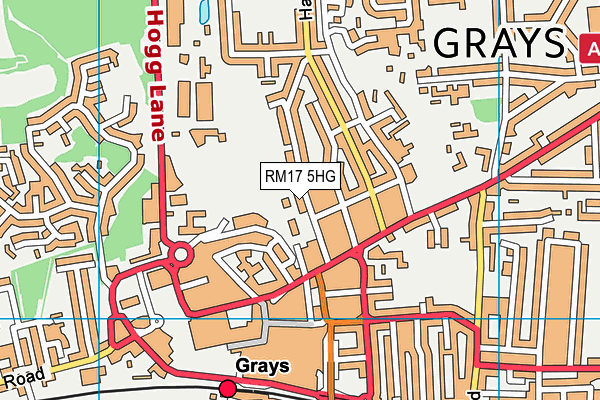 RM17 5HG map - OS VectorMap District (Ordnance Survey)