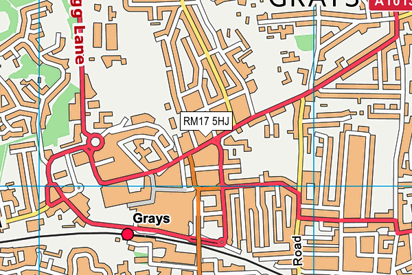 RM17 5HJ map - OS VectorMap District (Ordnance Survey)