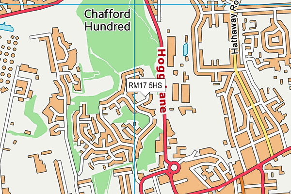 RM17 5HS map - OS VectorMap District (Ordnance Survey)