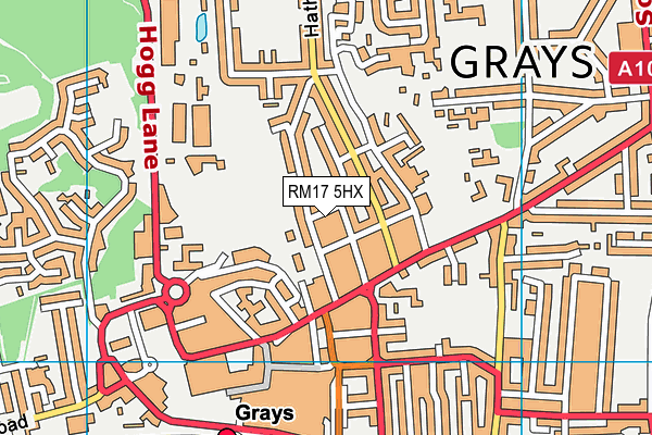 RM17 5HX map - OS VectorMap District (Ordnance Survey)