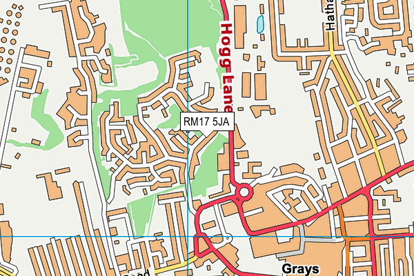 RM17 5JA map - OS VectorMap District (Ordnance Survey)