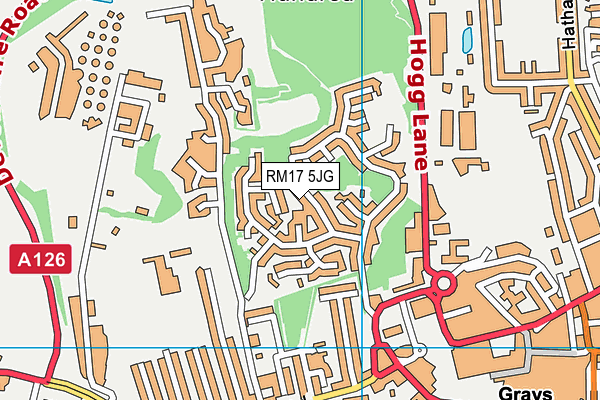 RM17 5JG map - OS VectorMap District (Ordnance Survey)