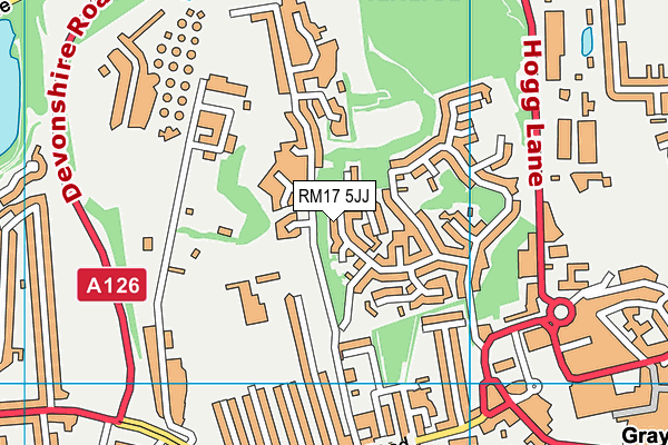 RM17 5JJ map - OS VectorMap District (Ordnance Survey)