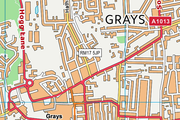 RM17 5JP map - OS VectorMap District (Ordnance Survey)