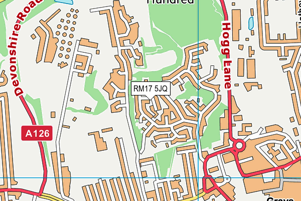 RM17 5JQ map - OS VectorMap District (Ordnance Survey)