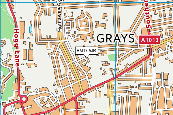 RM17 5JR map - OS VectorMap District (Ordnance Survey)