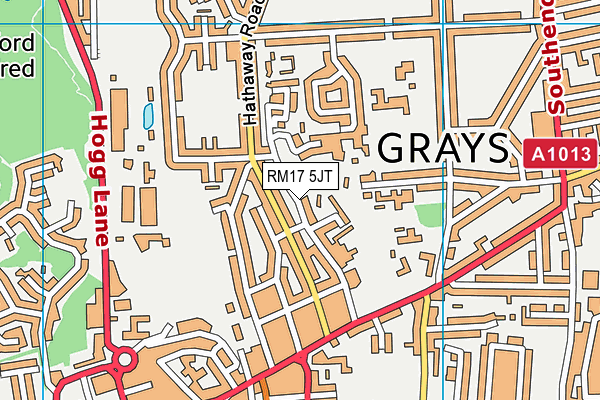 RM17 5JT map - OS VectorMap District (Ordnance Survey)
