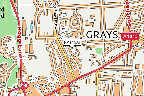 RM17 5JU map - OS VectorMap District (Ordnance Survey)